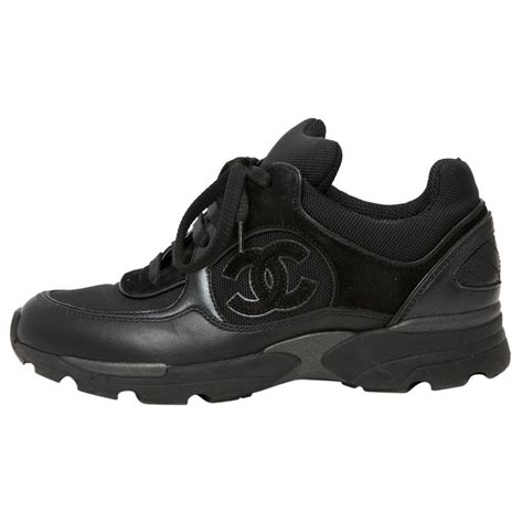 womens black chanel trainers|chanel trainers all black.